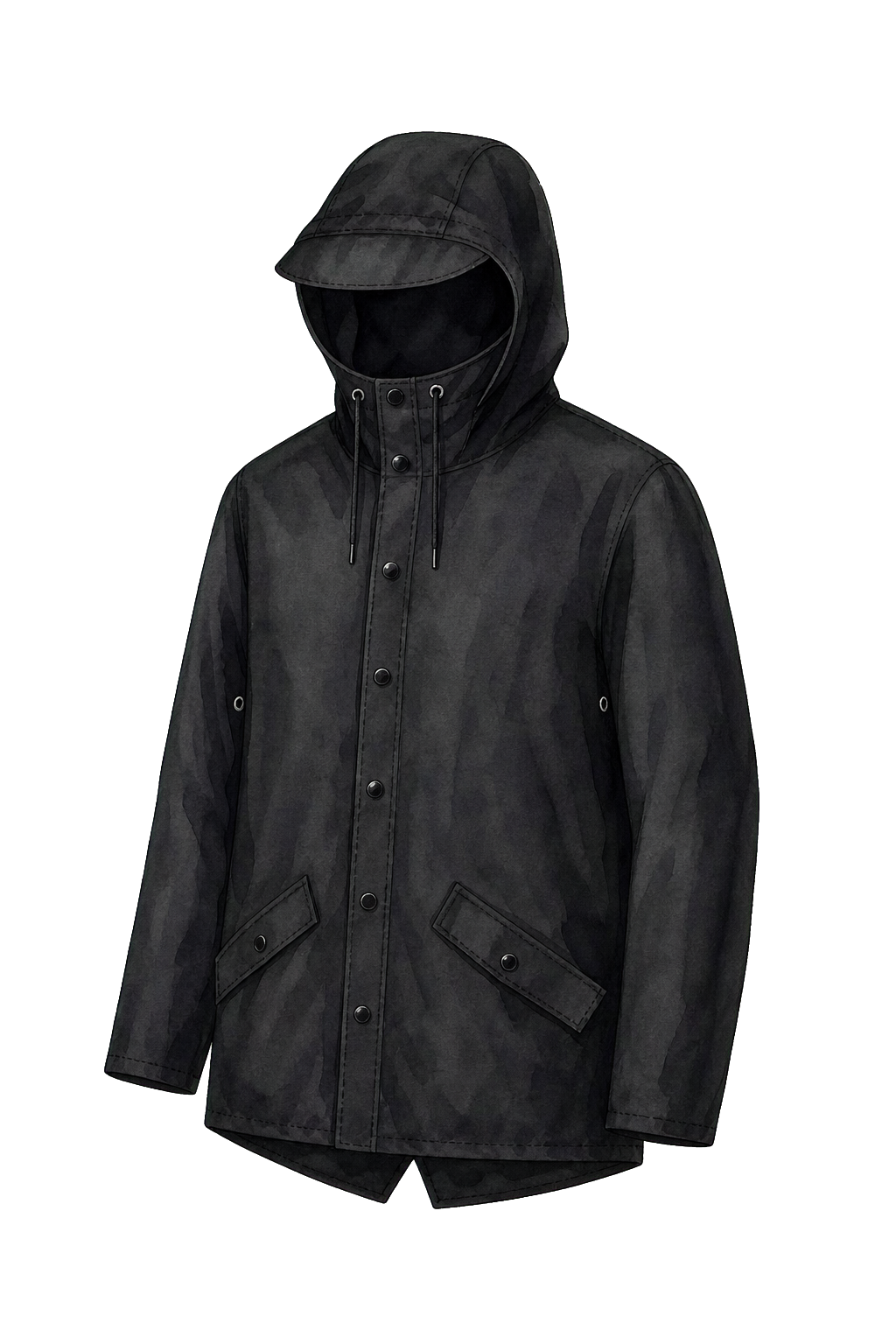 Black Packable Rain Shell