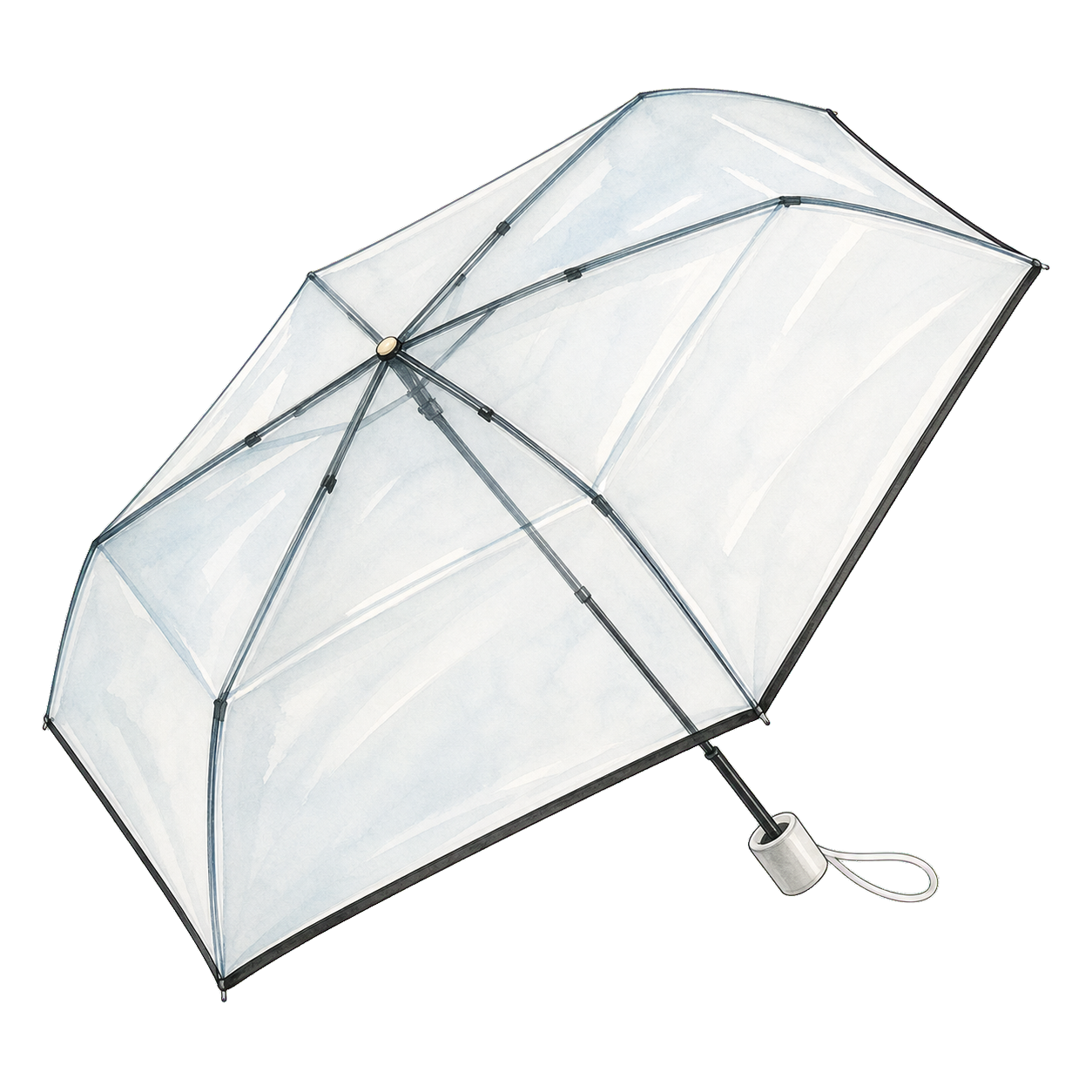Compact Clear Vinyl Umbrella