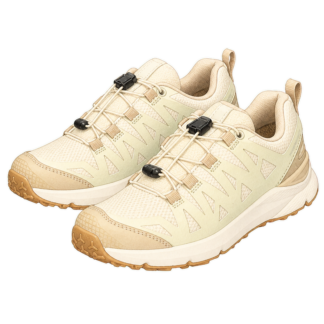 Cream Quick-Dry Walking Sneakers