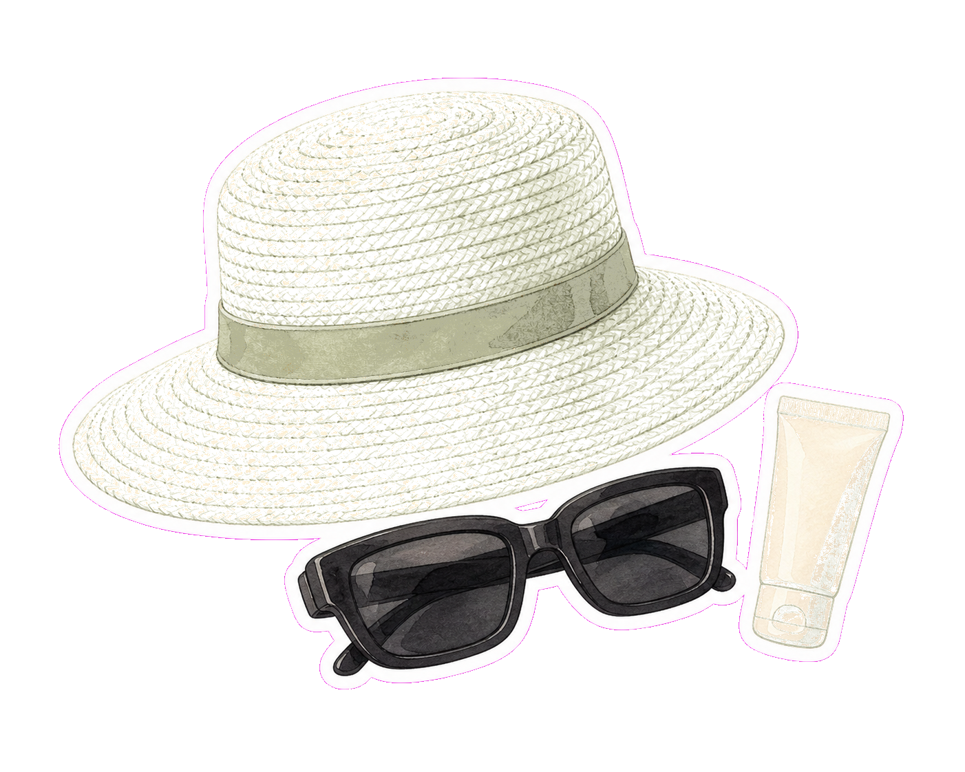 Sun Hat Sunglasses And SPF