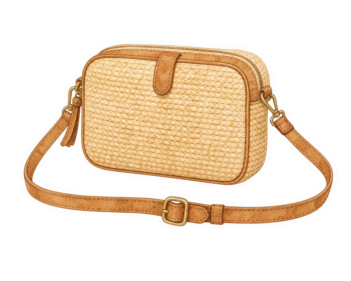 Raffia Crossbody Bag
