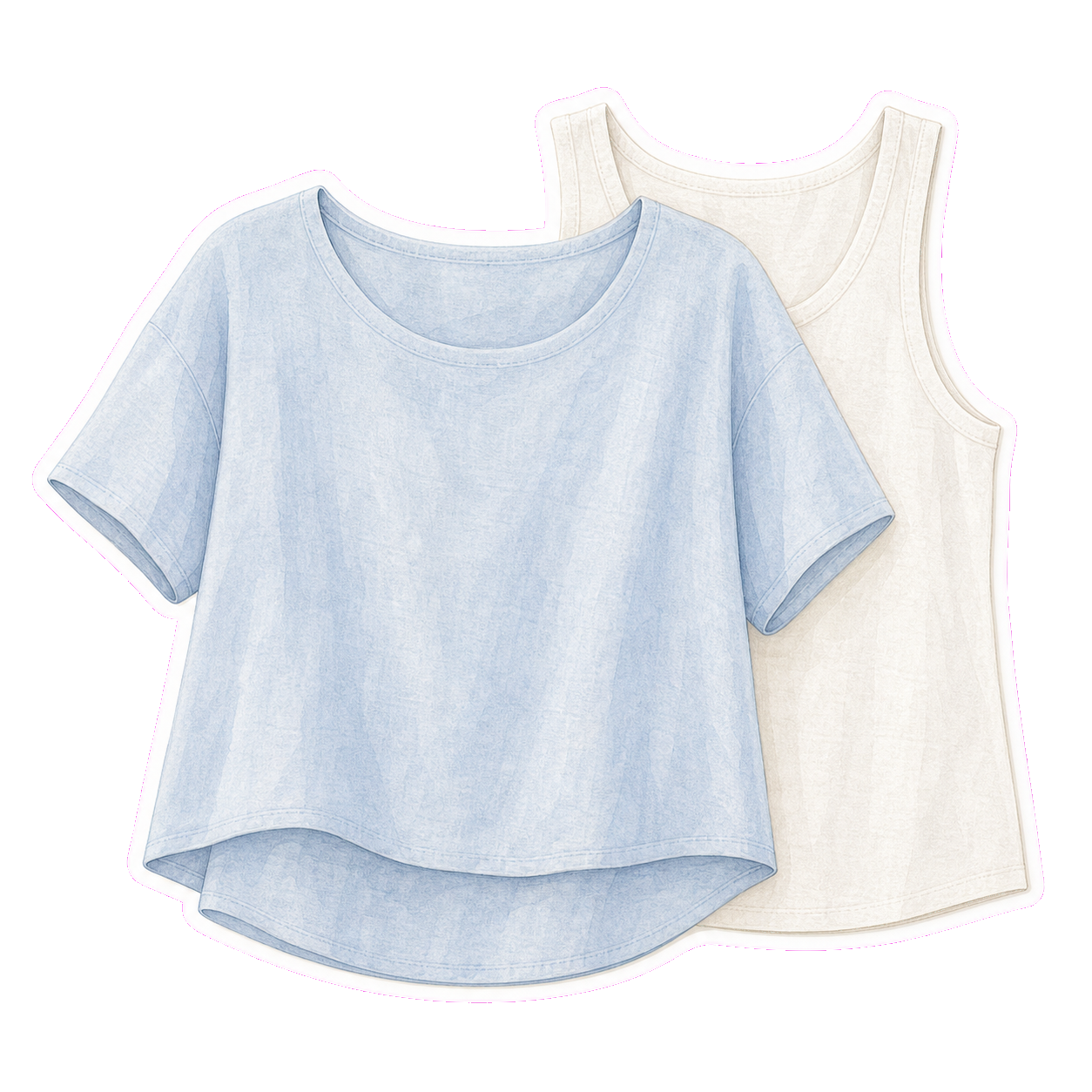 Sky Linen Tee And Tank
