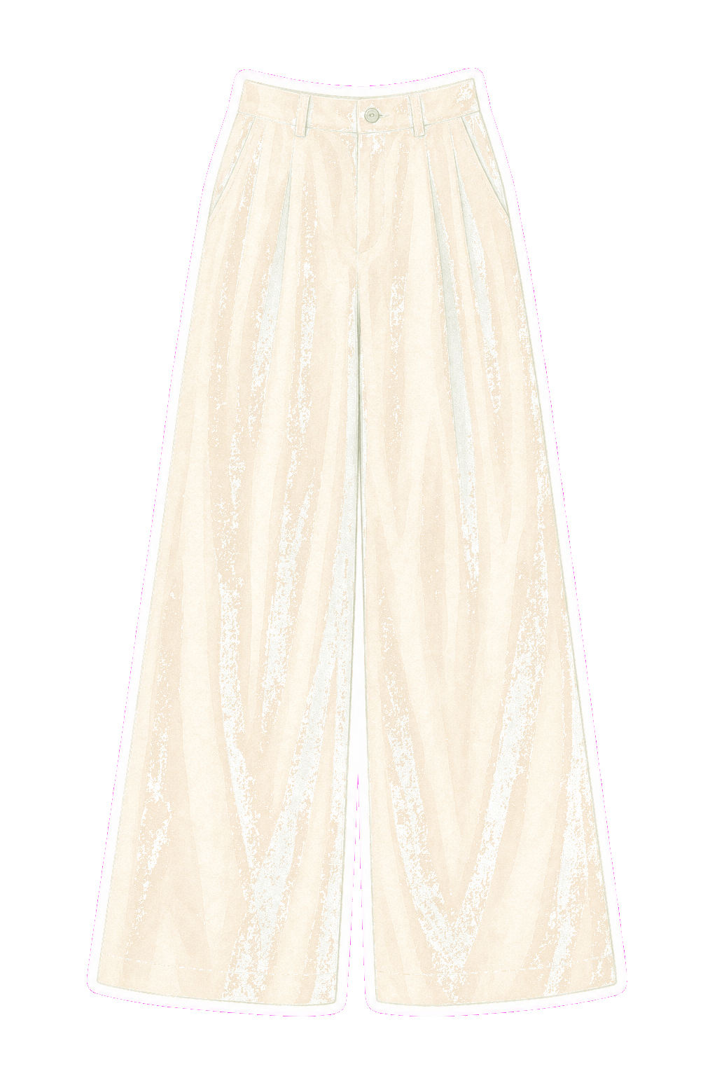 Cream Wide-Leg Trousers