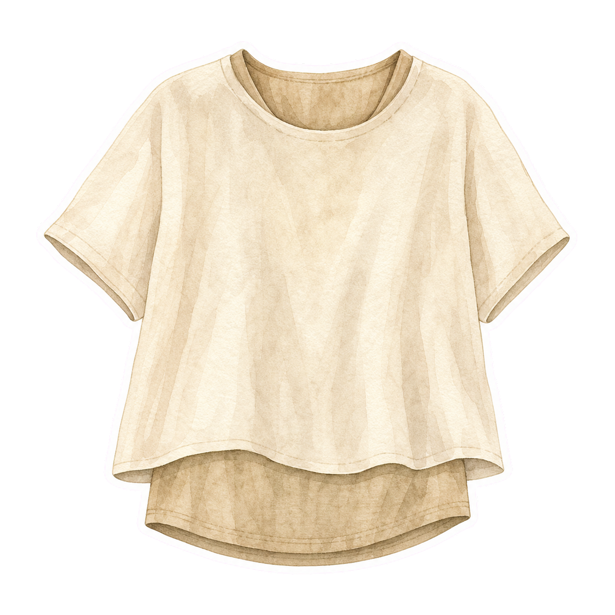 Ivory Linen Tee And Tank