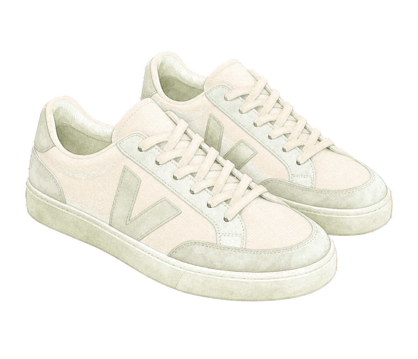 Cream Canvas Sneakers