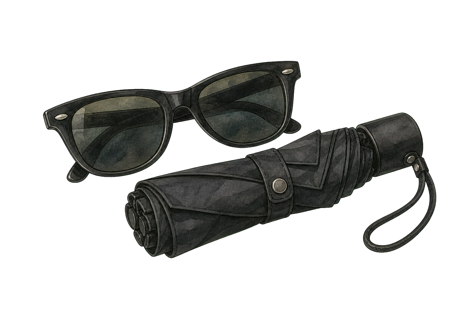 Sunglasses And Compact Umbrella