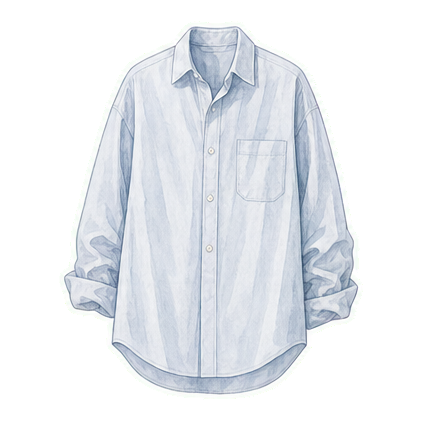 Pale Blue Cotton Button-Down
