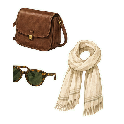 Crossbody Sunglasses And Scarf
