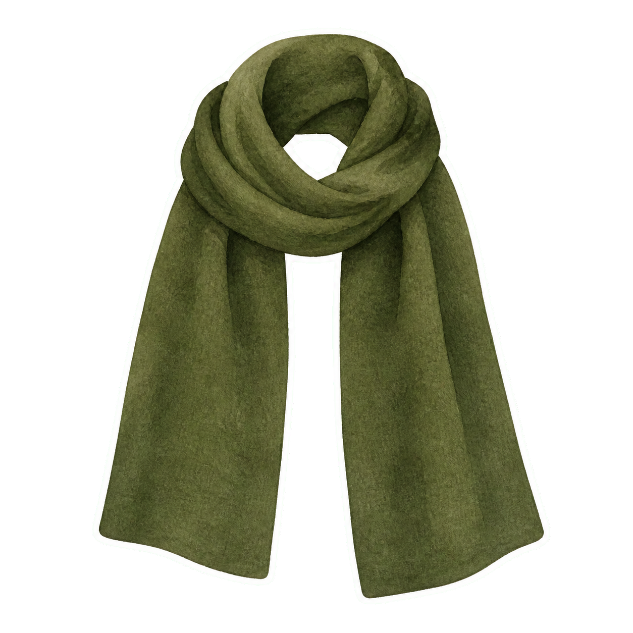 Loden Green Heavy Wool Scarf