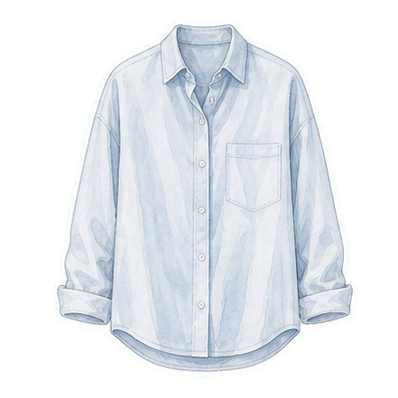 Pale Blue Cotton Button-Down
