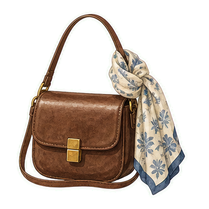 Leather Crossbody And Scarf