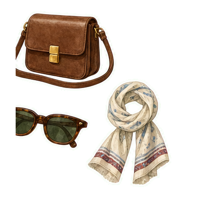 Crossbody Sunglasses And Scarf