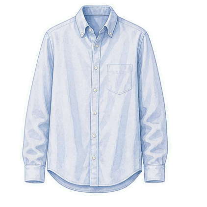Pale Blue Cotton-Wool Button-Down