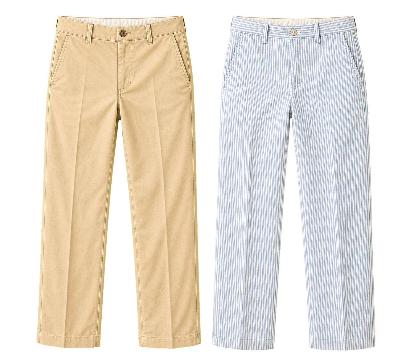 Chino Trousers And Seersucker Pants