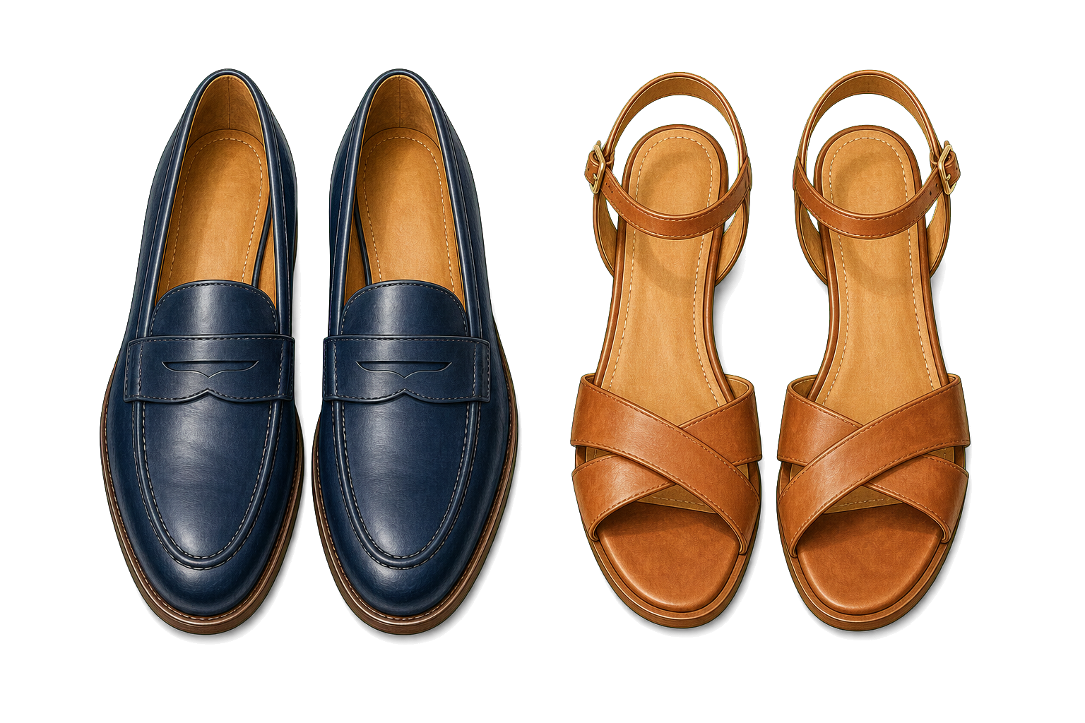 Leather Loafers And Low-Heel Sandals