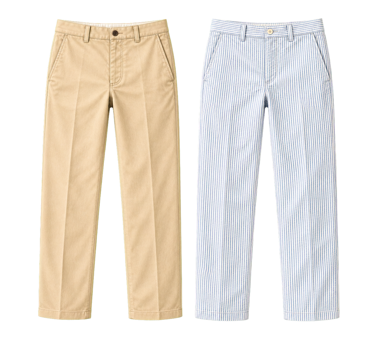 Chino Trousers And Seersucker Pants
