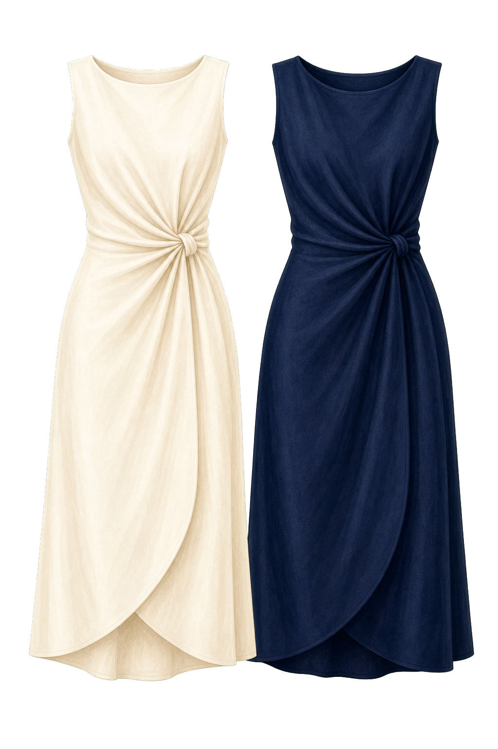 Knee-Length Cotton-Modal Dress
