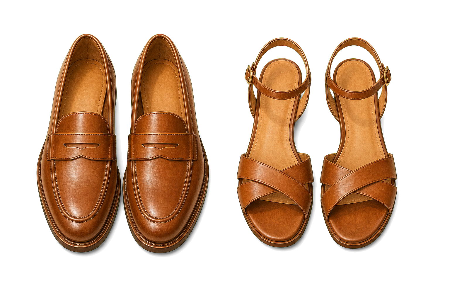 Leather Loafers And Low-Heel Sandals