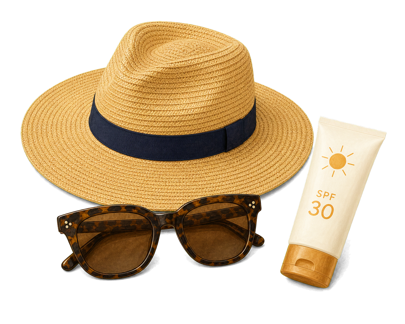 Sun Hat Sunglasses And SPF