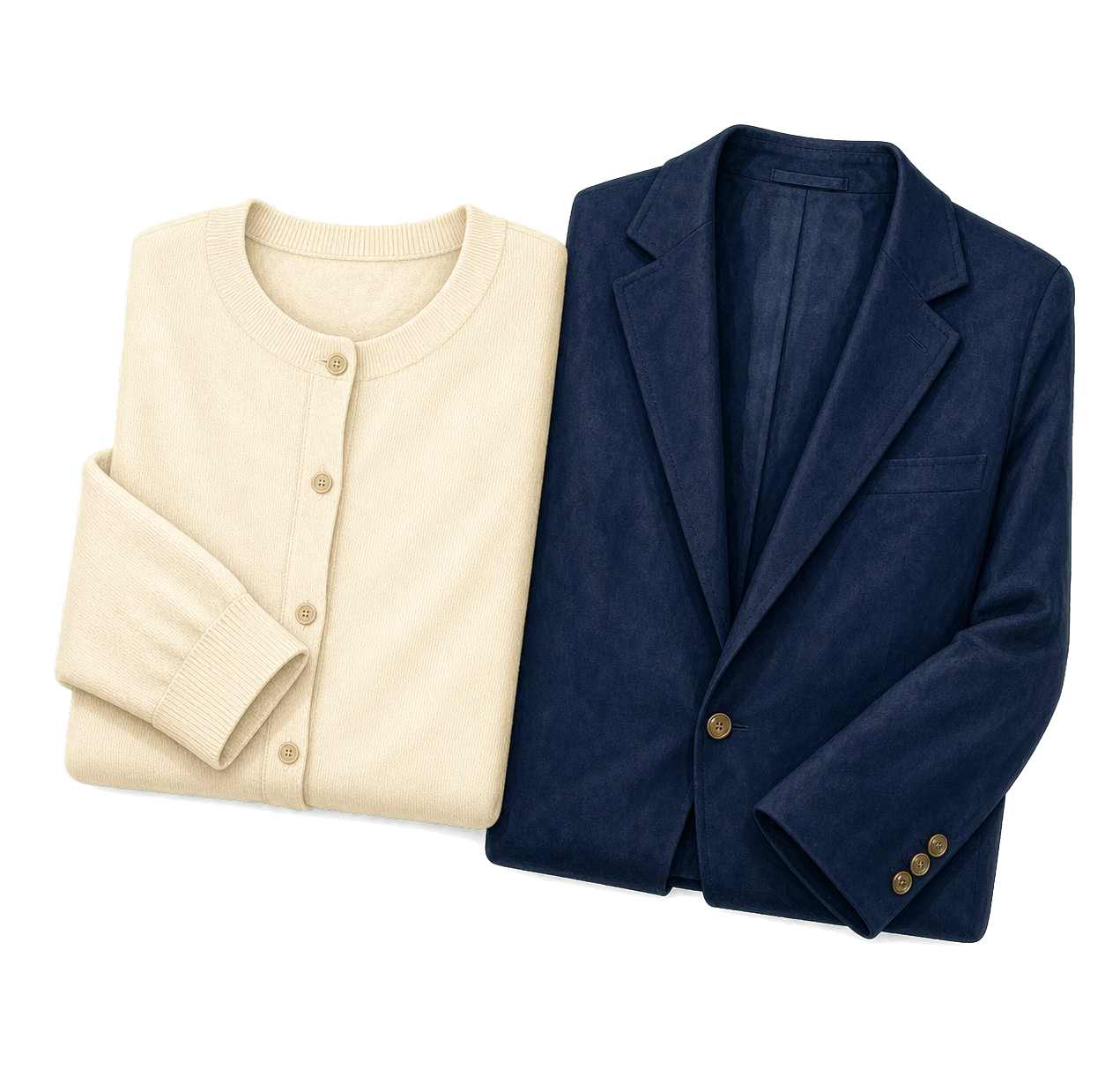 Fine-Knit Cardigan And Light Blazer