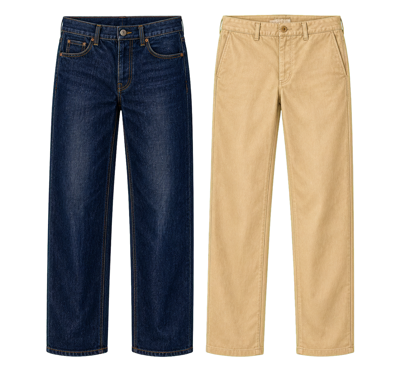 Dark Jeans And Chino Trousers