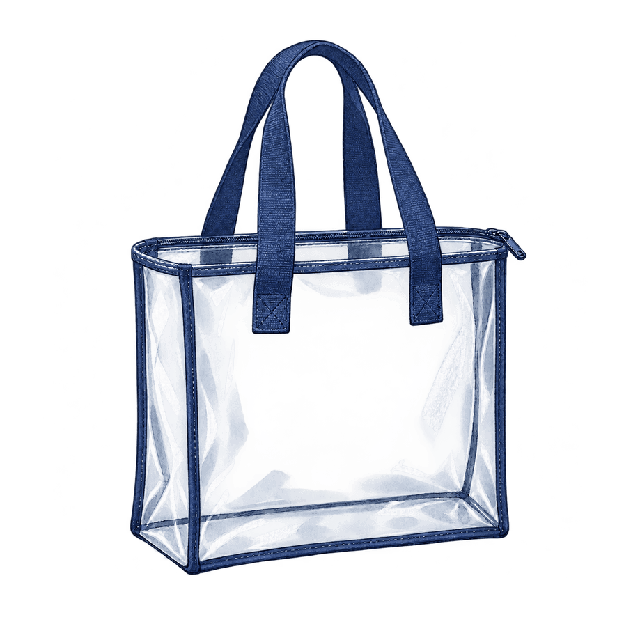 Clear Navy-Trim Stadium Tote