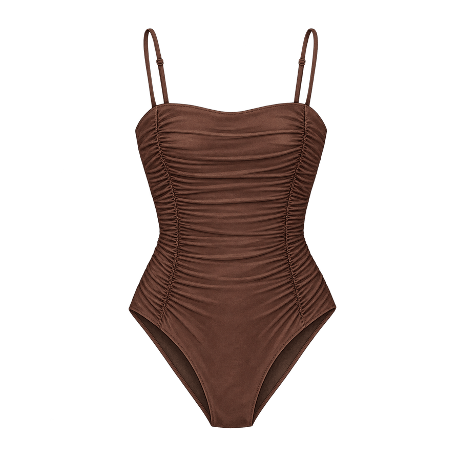 Chocolate Ruched One-Piece